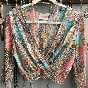MOON flowy- open front, long sleeve top